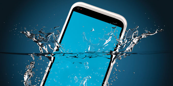 Celular que se ha mojado